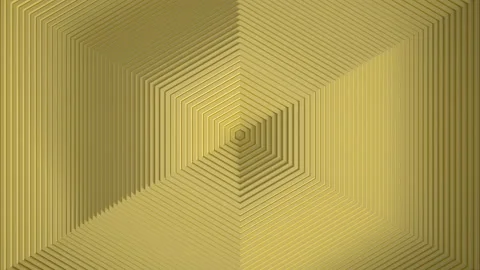 Abstract pattern of yellow hexagons with an offset effect. Animation of rings fo Stock Footage 164636530