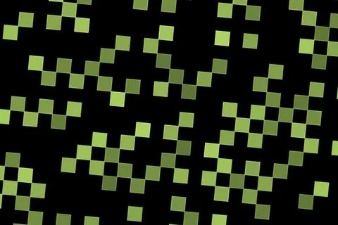 Abstract pattern of yellow squares on black background Stock Illustration