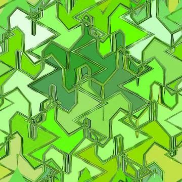 Abstract pattern with zigzag. Watercolor wave in green and  lime colors Illustrazione stock