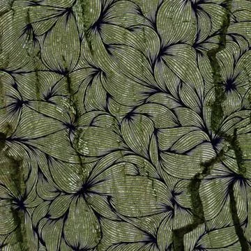 Abstract patterned background featuring an overlay of black line art with petal Stock Illustration
