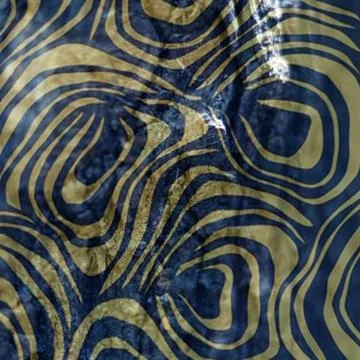 Abstract patterned background with swirling golden and dark blue concentric line Stock Illustration