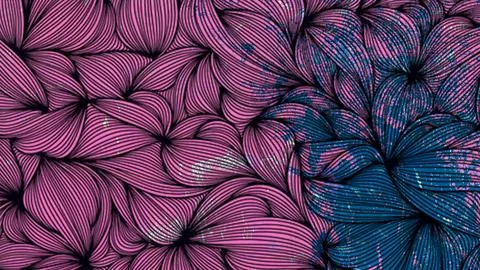 Abstract patterned background with swirling lines in pink and blue, featuring Stock Illustration