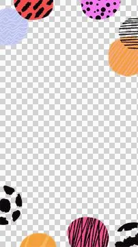 Abstract patterned circles are orbiting on flat design transparent canvas, copy Stock Illustration