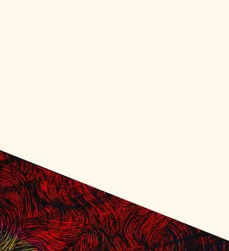 Abstract patterned red and black textile corner graphic background with clean cr Stock Illustration