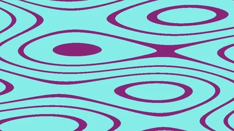 Abstract Patterning in Bright Turquoise and Purple Circles Creating Fluid W.. Stock Footage 347957713