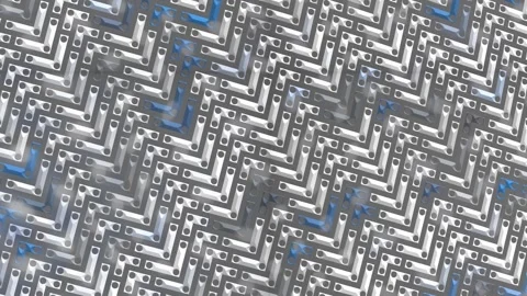 Abstract Patterning Metal Elements Creating Intricate Visual Sequence in In.. Stock Footage 337916280