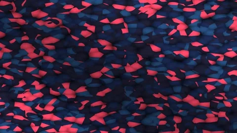 Abstract Patterning Movement in Dynamic Red and Blue Fragmented Surface Stock Footage 328298930