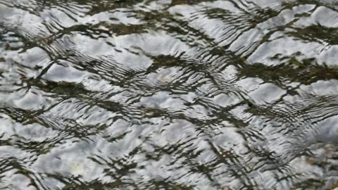 Abstract patterns and shapes of water flow in shallow rivers Stock Footage 280389776