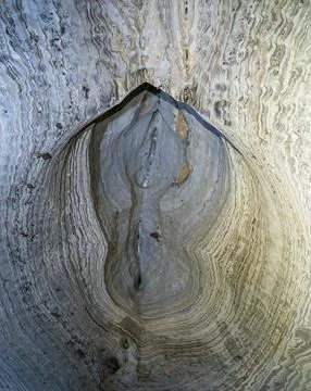 Abstract Patterns and Textures of a Stalactite Cave Interior Stock Photos