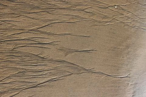 Abstract patterns on beach sand Foto stock