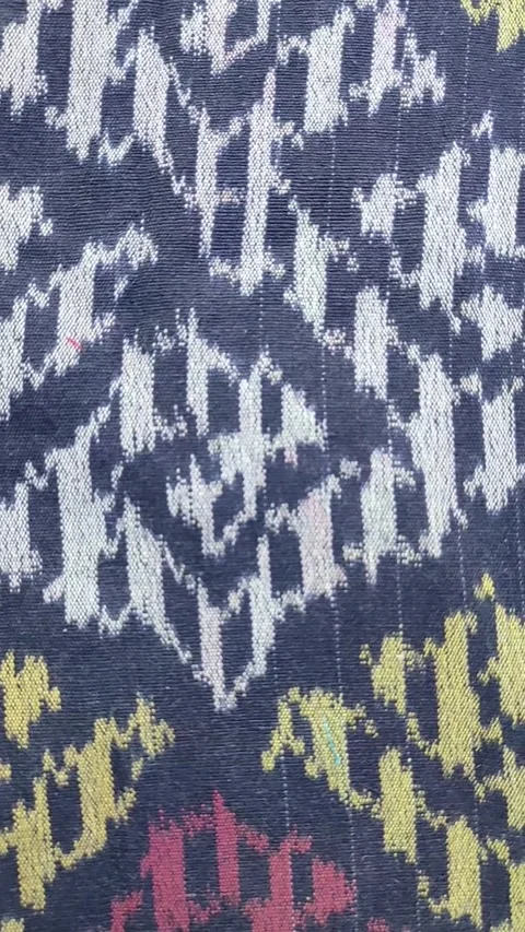 Abstract patterns of black and yellow and beige hand woven rough texture Stock Footage 264157108