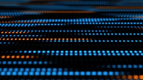 Abstract patterns of blue and orange lights create dynamic visuals 動画素材 320395361