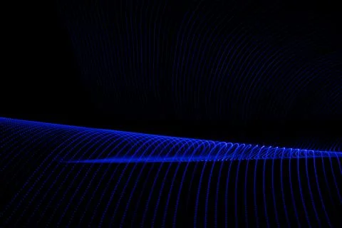 Abstract patterns of blue lines on black background. 3D rendered or 3D illust イラスト素材
