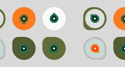 Abstract patterns, circles, varying colors. Minimalist design, geometric sh.. Stock Illustration