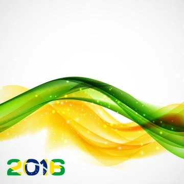 Abstract patterns of color flag of Brazil with inscription 2016. Stock Illustration