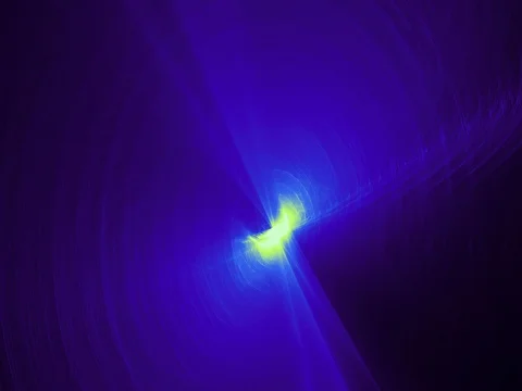 Abstract Patterns On Dark Background With Blue And Green Lines Curves Particles Stock Footage 81918528