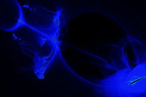 Abstract Patterns On Dark Background With Blue Lines Curves Particles Stock Illustration