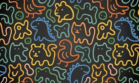 Abstract patterns on dark background, dark background with patterns Stock Illustration