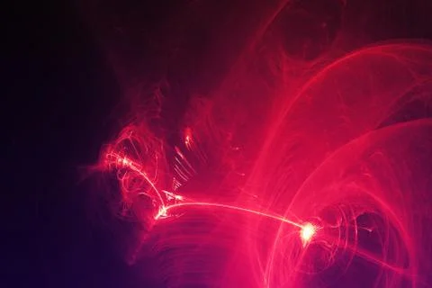 Abstract Patterns On Dark Background With Purple Lines Curves Particles Stock Illustration