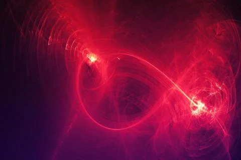 Abstract Patterns On Dark Background With Purple Lines Curves Particles Stock Illustration