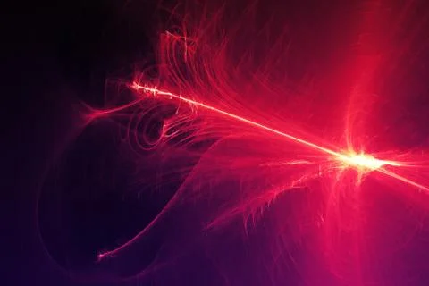 Abstract Patterns On Dark Background With Purple Lines Curves Particles Stock Illustration