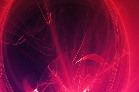 Abstract Patterns On Dark Background With Purple Lines Curves Particles Stock Illustration