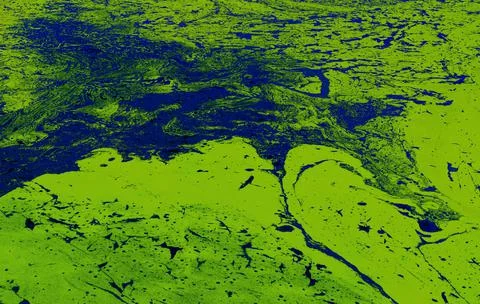 Abstract patterns of flowing water masses on Ukrainian river Dnepr Foto stock