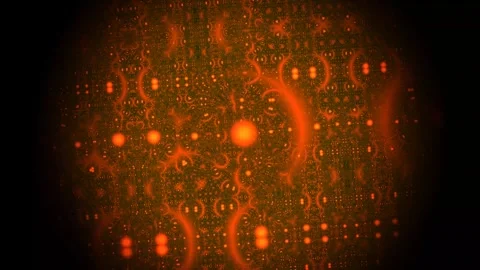 Abstract patterns with glowing elements in orange tones Stock Footage 338225076