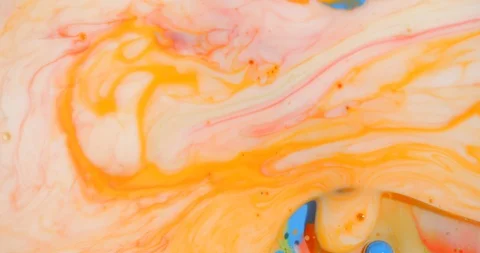 Abstract patterns made by paint, milk and soap. 库存影片 87092565