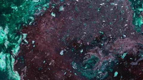 Abstract patterns from miscible paints Video stock 123874722