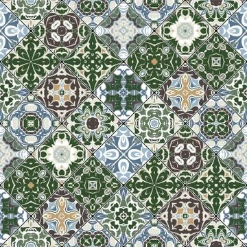 Abstract patterns in the mosaic set. Illustrazione stock