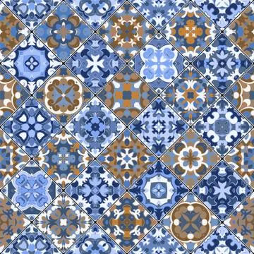 Abstract patterns in the mosaic set. Illustrazione stock