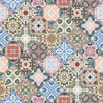 Abstract patterns in the mosaic set. Illustrazione stock