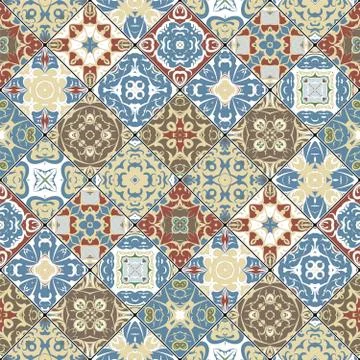 Abstract patterns in the mosaic set. Stock Illustration