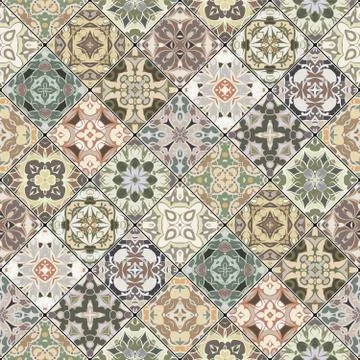 Abstract patterns in the mosaic set. Stock Illustration