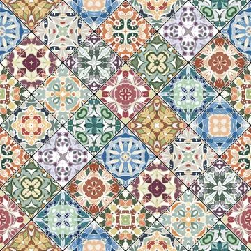 Abstract patterns in the mosaic set. Stock Illustration