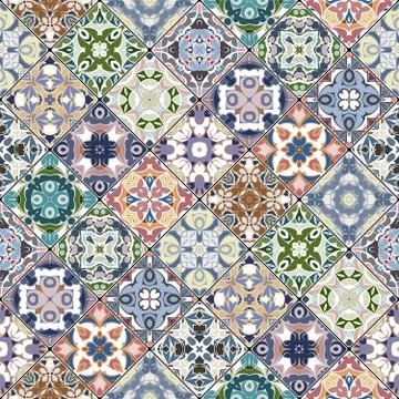 Abstract patterns in the mosaic set. Stock Illustration