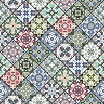Abstract patterns in the mosaic set. 스톡 일러스트
