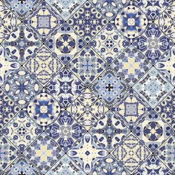 Abstract patterns in the mosaic set. Stock Illustration