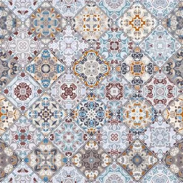 Abstract patterns in the mosaic set. Stock Illustration