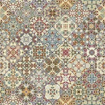 Abstract patterns in the mosaic set. Stock Illustration