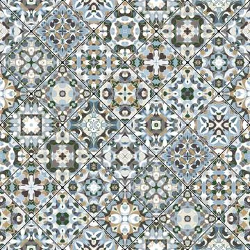 Abstract patterns in the mosaic set. Stock Illustration