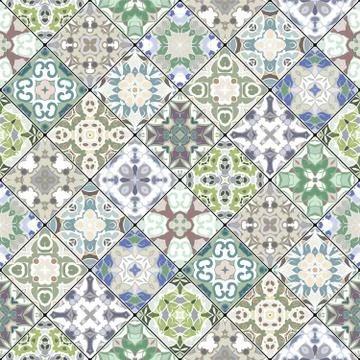 Abstract patterns in the mosaic set. 스톡 일러스트