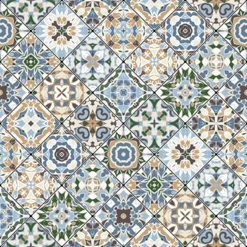 Abstract patterns in the mosaic set. Stock Illustration