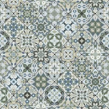 Abstract patterns in the mosaic set. Stock Illustration