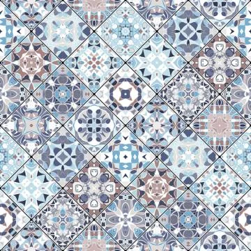 Abstract patterns in the mosaic set. Stock Illustration