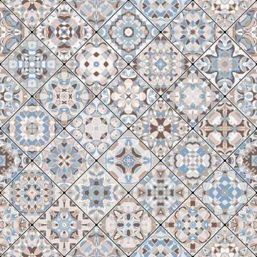 Abstract patterns in the mosaic set. Stock Illustration