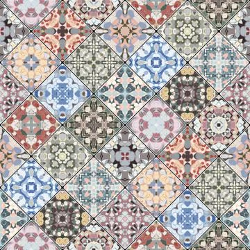 Abstract patterns in the mosaic set. Stock Illustration