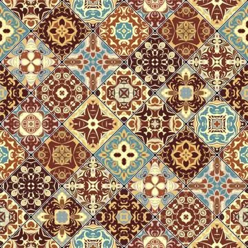 Abstract patterns in the mosaic set. Stock Illustration