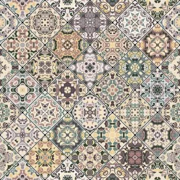 Abstract patterns in the mosaic set. Stock Illustration